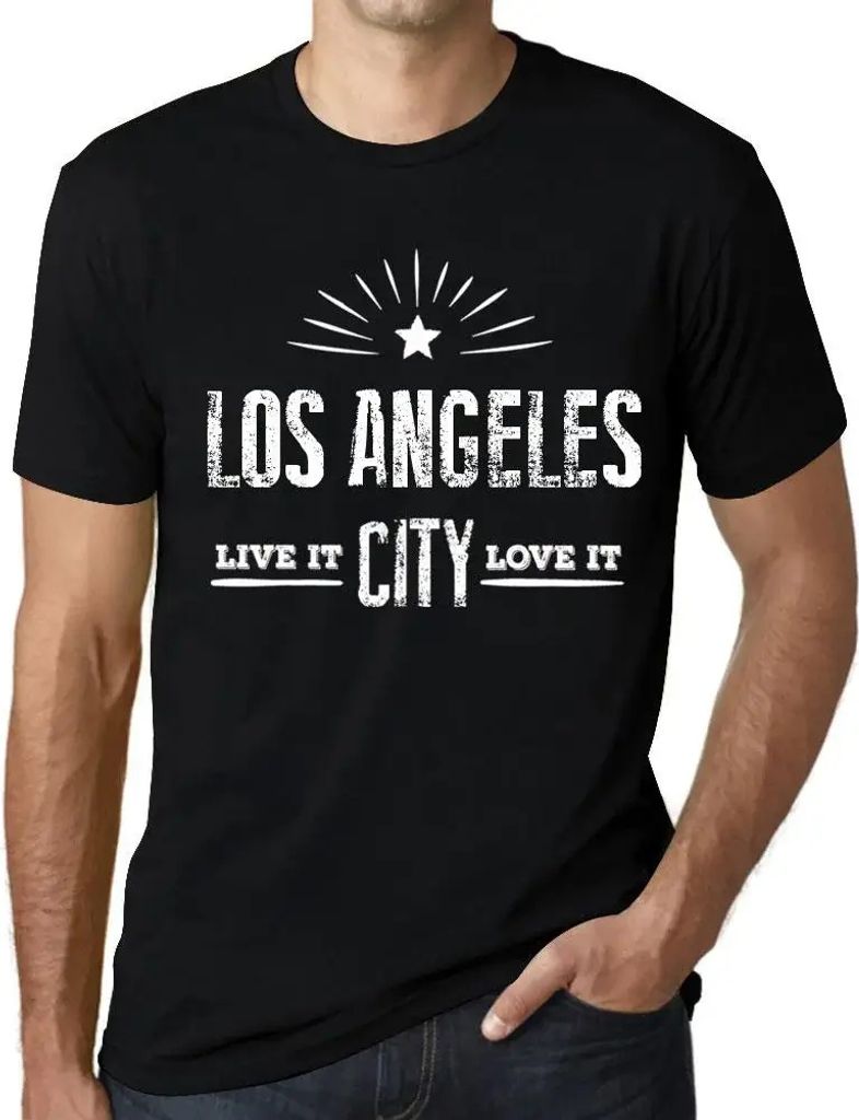 Herren Grafik T-Shirt Live It Love It Los Angeles Öko-Verantwortlich Vintage Jahrgang Kurzarm Lustige Druck Geburtstag Geschenk Mann