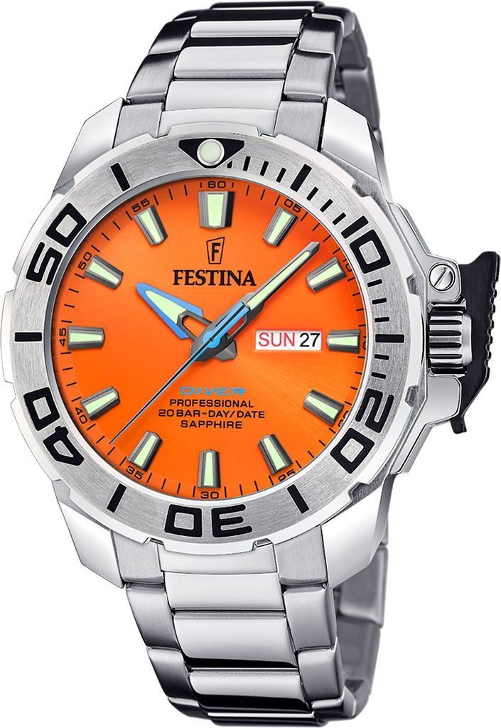 Festina Herren Uhr Casual Edelstahl Armbanduhr silber Produktbild 
