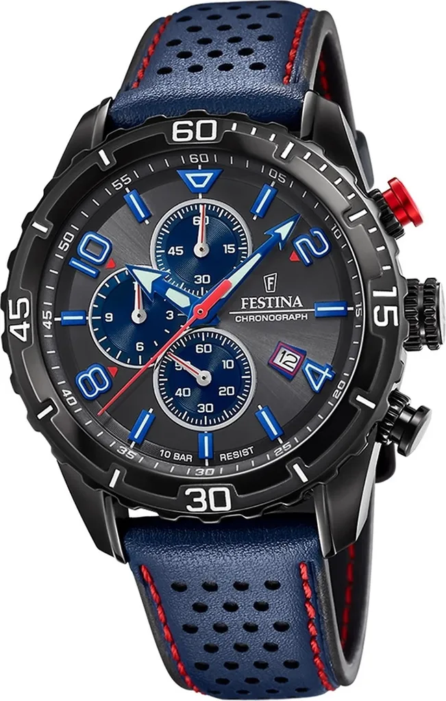 Montre Festina F20519/3 : Chronographe Homme Robuste et Élégant en Cuir