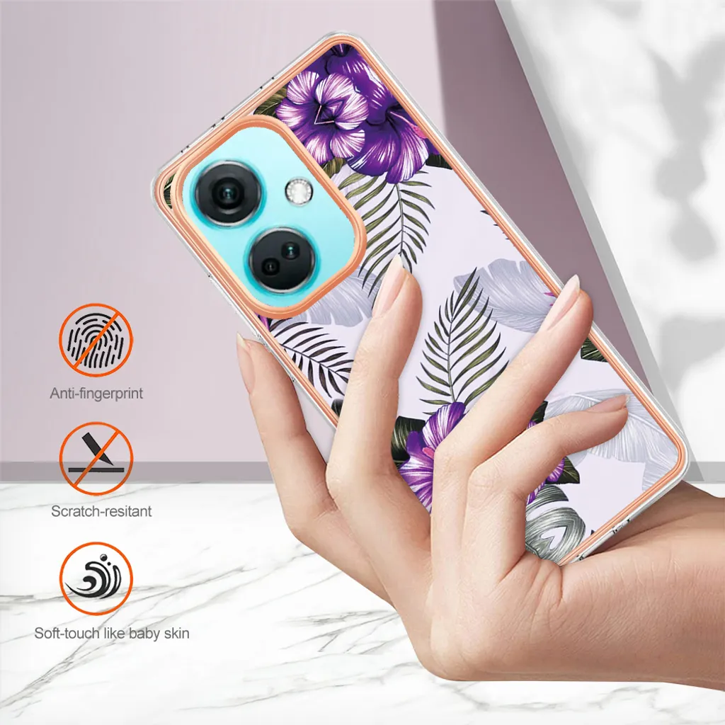 Custodia Glamour OnePlus Nord CE3 Viola - Silicone Morbido Antiurto - 3