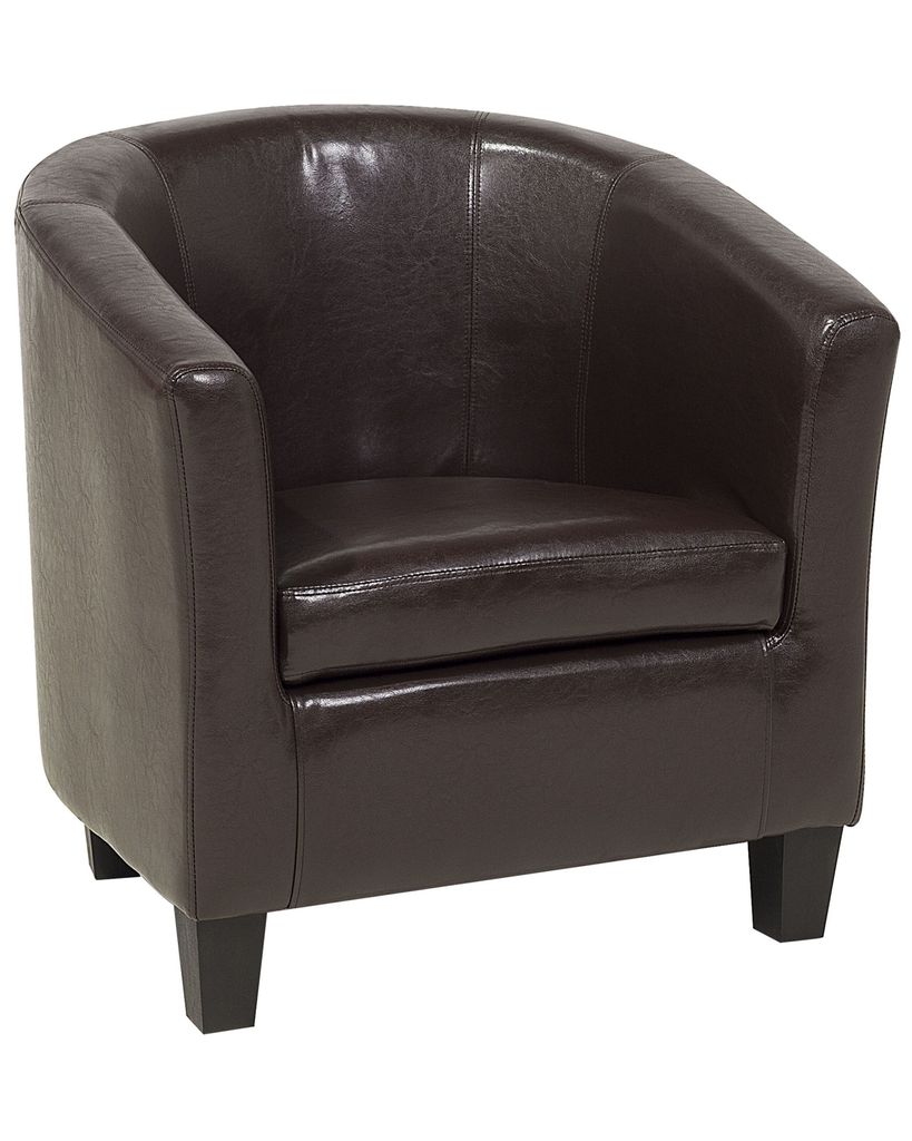 BELIANI Cocktailsessel Braun Kunstleder glänzend modern  Produktbild 