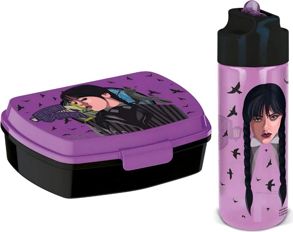 Wednesday 2 tlg. Lunchset Brotdose Trinkflasche Flasche 540 Produktbild 