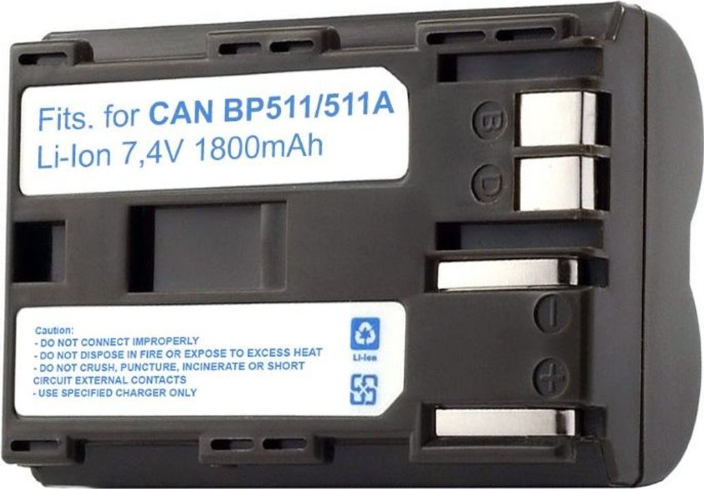 TRX Batterie Kanon/ 1800 mAh/ für EOS D30/ D60/ 10D/ 20D/ 30D/ 40D/ 50D/ 5D DM-MVX1i/...