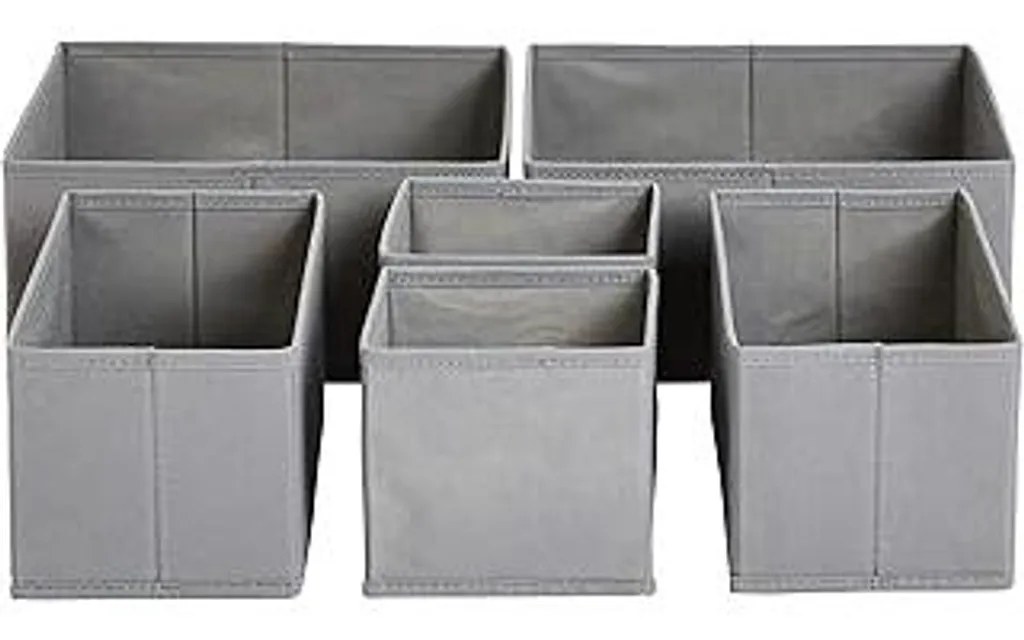 Divisori Cassetti 6 Pezzi Grigio - Organizzazione Vestiti e Casa Robusta