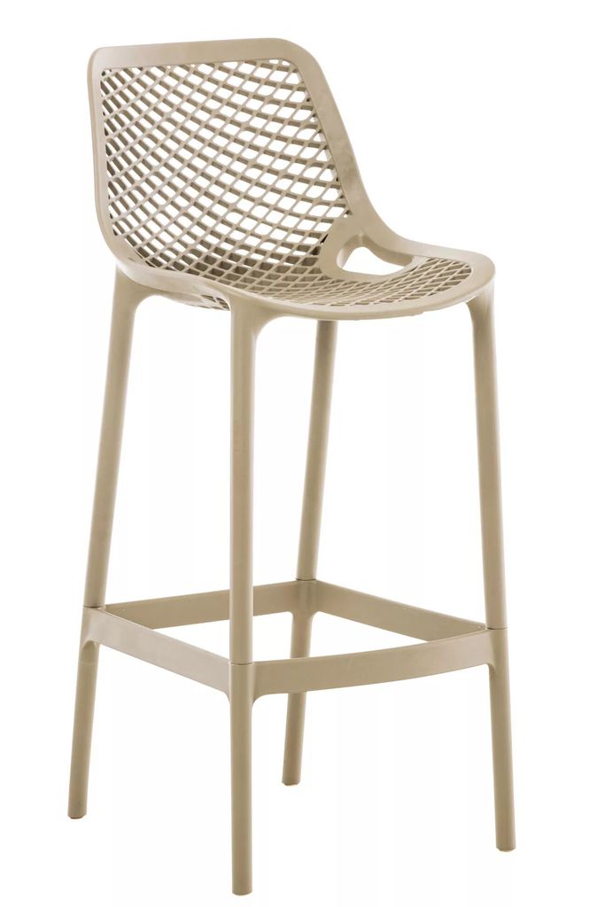 In And OutdoorMatch Barhocker Elody - 1er Set - Ergonomisch - Barhocker Küche oder Kantine - Beige - 75cm