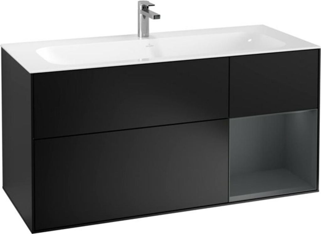 V&B Waschtischunterschrank Wandbeleuchtung Finion 119,6x59,1cm, Rg r md b m Lac, bla m Lac