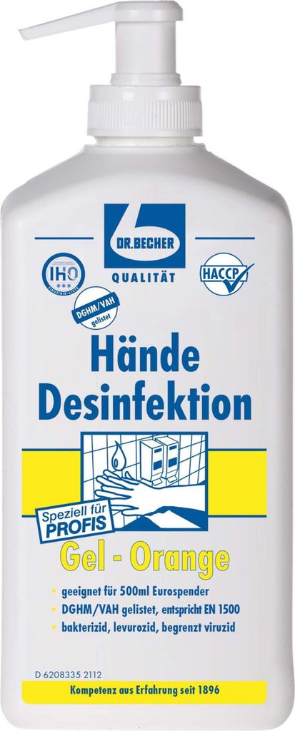 Dr. Becher Hände Desinfektion Gel-Orange 500ml (1er Pack) Produktbild 