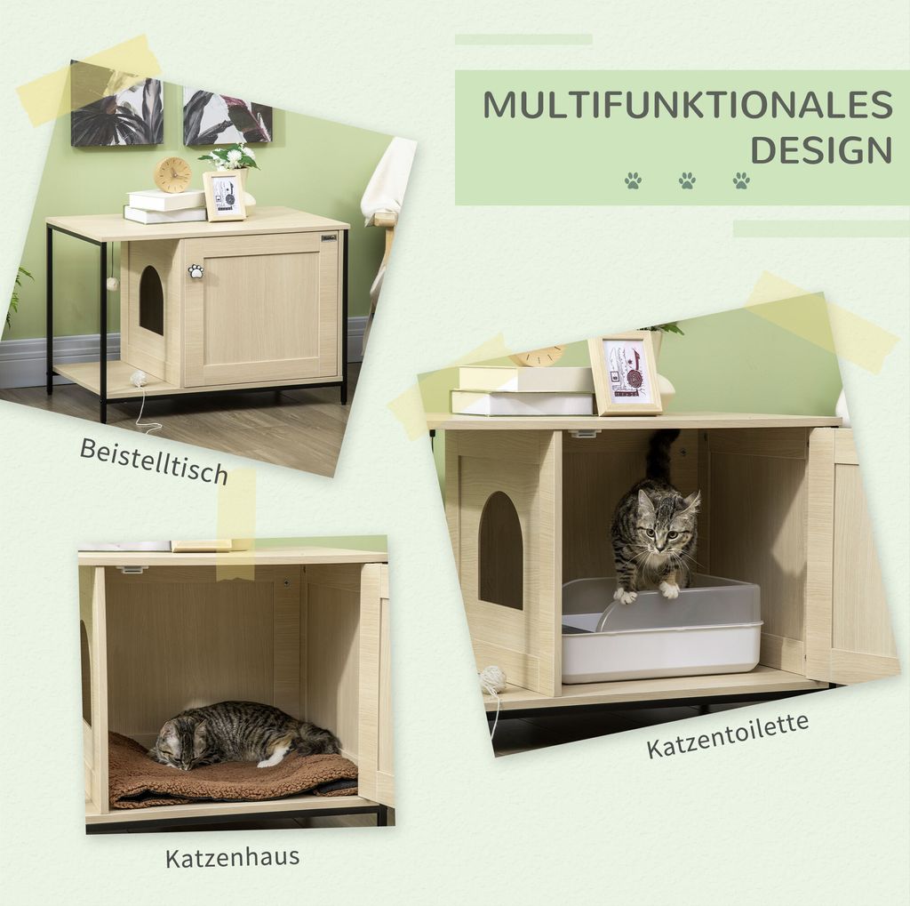 PawHut Katzenschrank für Katzentoilette, Katzenhaus mit Produktbild 4