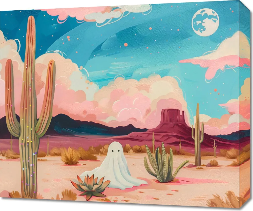 Tableau Décoratif Esprit parmi les cactus 60x50 cm pour Salon Moderne