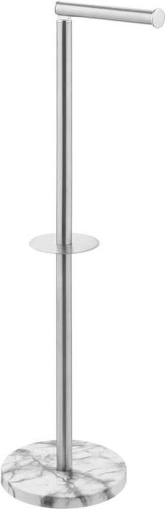 Toilettenpapierhalter Stand marmor silber Klopapierhalter Rollenhalter mDesign