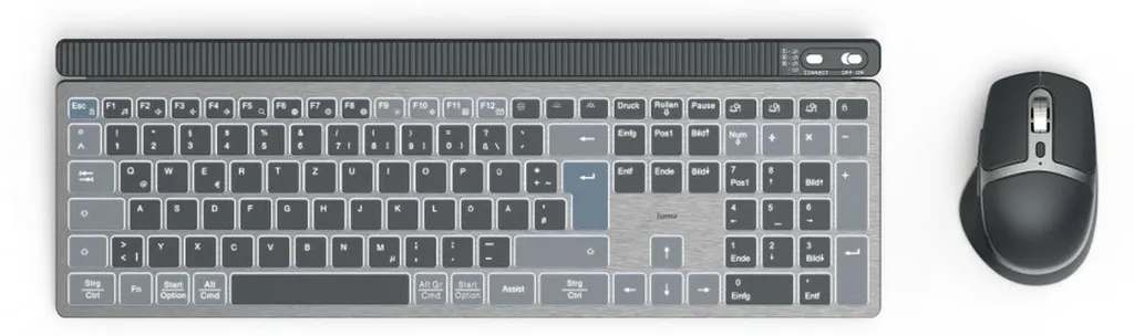 Clavier et Souris sans Fil pour Télétravail Hama WKM-750 Multi-Appareils