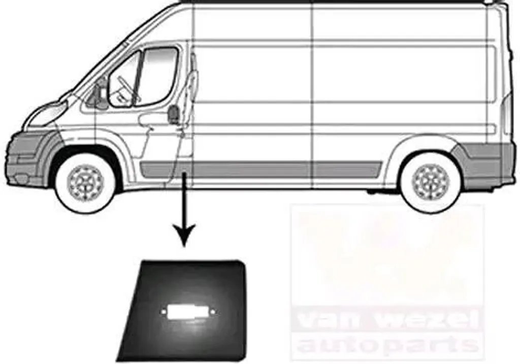 Remplacer Panneau Latéral Gauche Rayé Peugeot Van Wezel 1651407 Gris