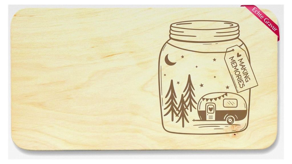 Frühstücksbrettchen aus Holz - Frühstücksbrett - Geschenkideen für Camping und Wohnmobile - 22x12 - Holz