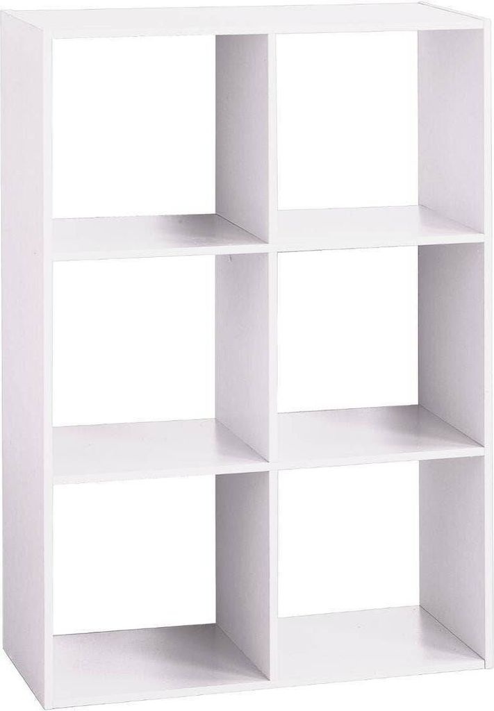 Dekoregal, rechteckig, weiß, 6 Fächer, 68 x 100,5 cm Produktbild 