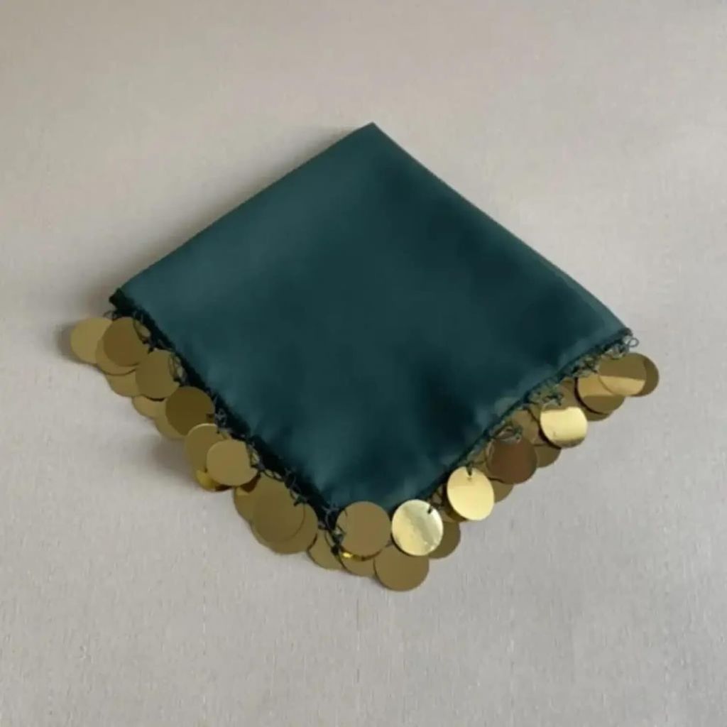 10x Grün Luxus Halay Mendili groß 30x30 cm Tanztücher Dügün Produktbild 