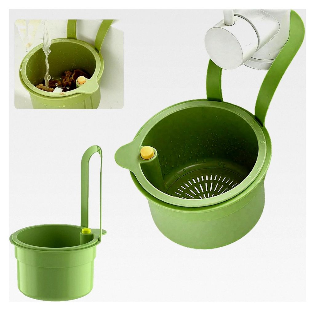 Hängender Sieb für Spülbecken, Multifunktionaler SpüLbeckensiebkorb, Wasserhahn Hängender Strainer mit Snap-Button, Abtropfsieb Spülbecken Fi...