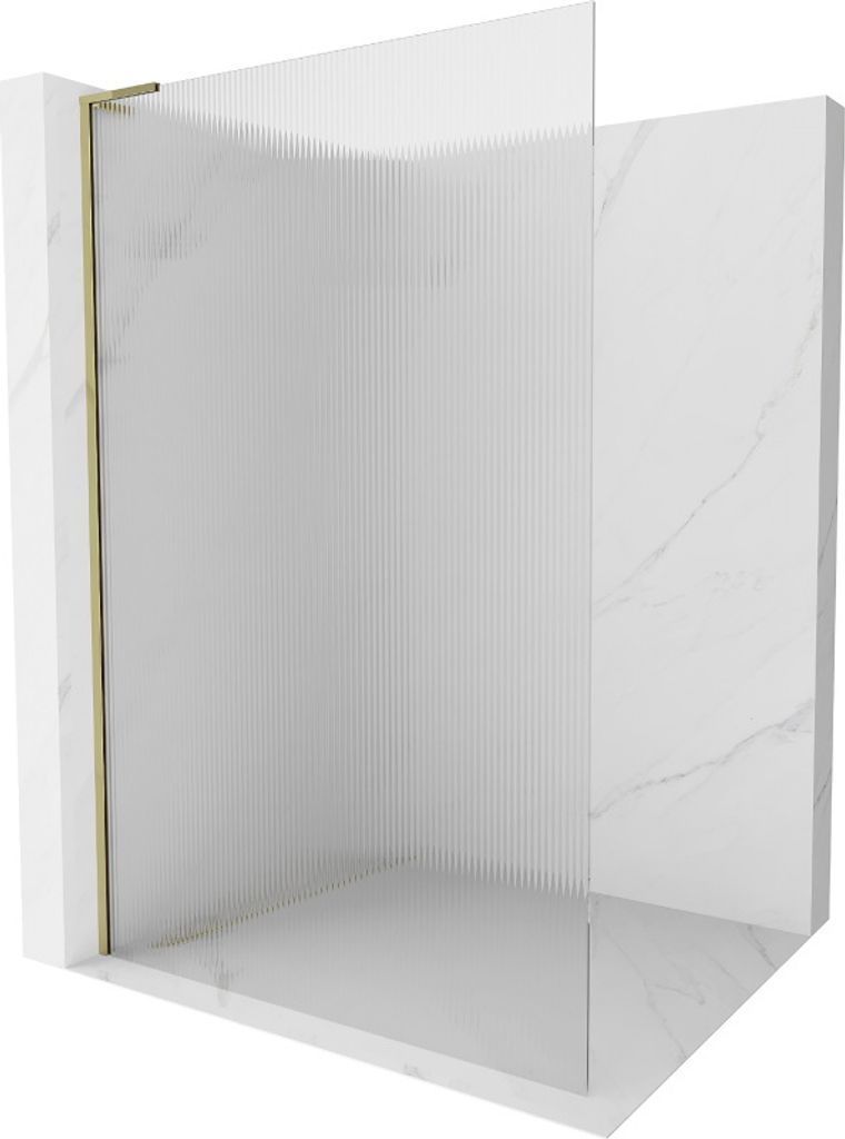 Mexen Kioto L Duschwand Walk-in 80 x 200 cm, klar, gold - 800-080-103-50-09