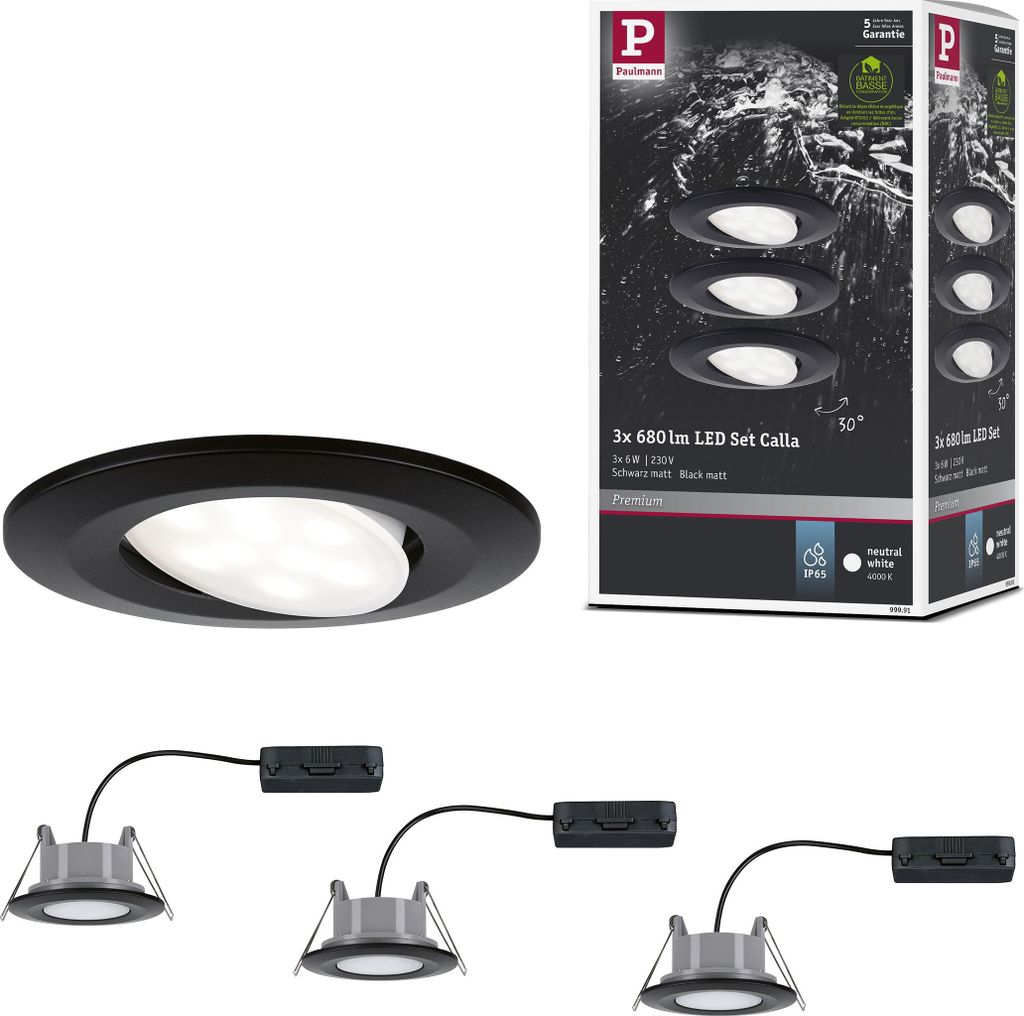 Paulmann LED Einbauleuchte Calla Basisset schwenkbar Produktbild 