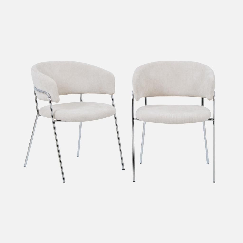 sweeek - 2er-Set Vintage-Sessel mit verchromtem Gestell und Produktbild 