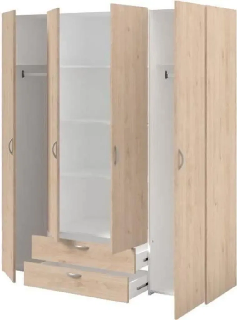 Armoire 4 portes Daily 11 Parisot : fini le désordre dans la chambre - 10