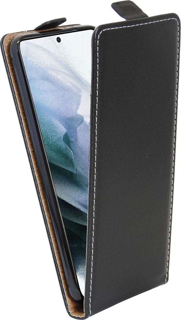 Flip Case kompatibel mit Samsung Galaxy S23+ (S916B) vertikal aufklappbar Schutzhülle Hülle Schwarz