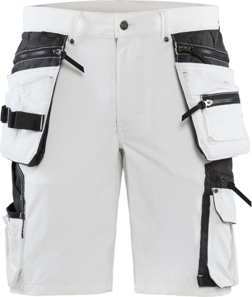 Blakläder Maler Shorts 4-Wege-Stretch Weiß/Dunkelgrau 1088 1645, Farbe:weiß/dunkelgrau, Größe:54
