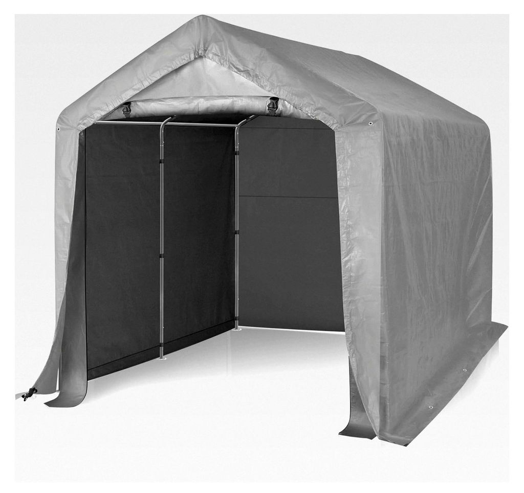 Gerätehaus 240 x 240 cm, wasserdicht und UV-geschützt mit Reißverschlusstür, Garagenzelt für Fahrräder, Gartengeräte und Terrasse, Gartenhau...