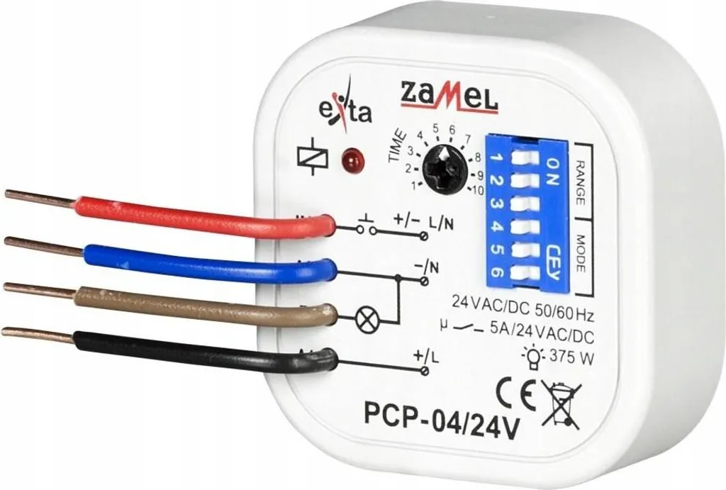 Relais temporisé 24V AC/DC PCP-04/24V exta Zamel pour rail DIN 35mm