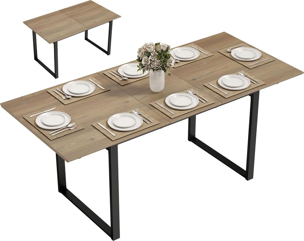 HOMCOM Esstisch ausziehbar 140/180 x 80 cm Esszimmertisch Produktbild 