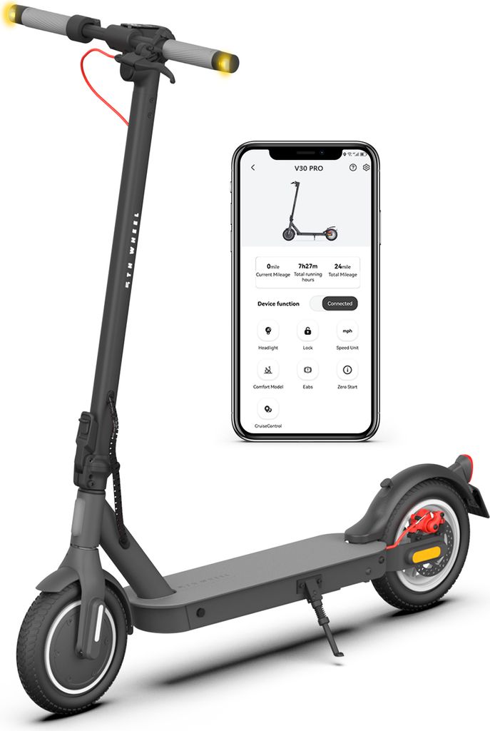 E Scooter mit Straßenzulassung, ABE Elektroroller Belastung bis 120kg, 32 km Reichweite, LED, 20km/h, 350W Motor,10-Zoll