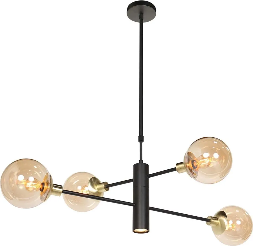 Plafonnier de cuisine LED 105 cm métal laiton pour plan de travail