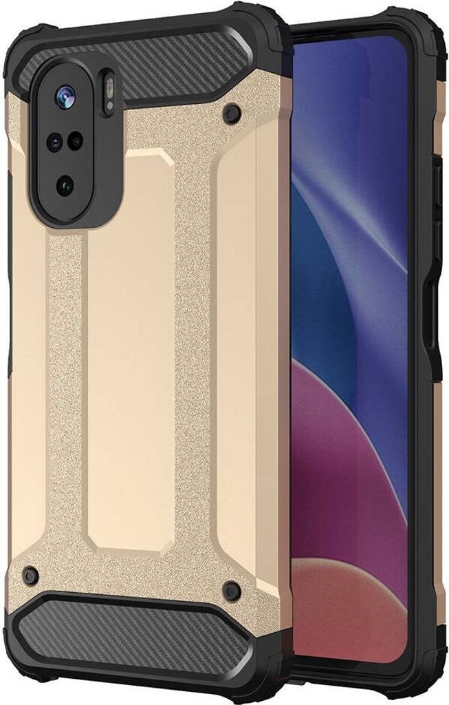 Hybrid Armor Case Tough Rugged für Xiaomi Redmi K40 Pro+, K40 Pro, K40, Poco F3, Gold
