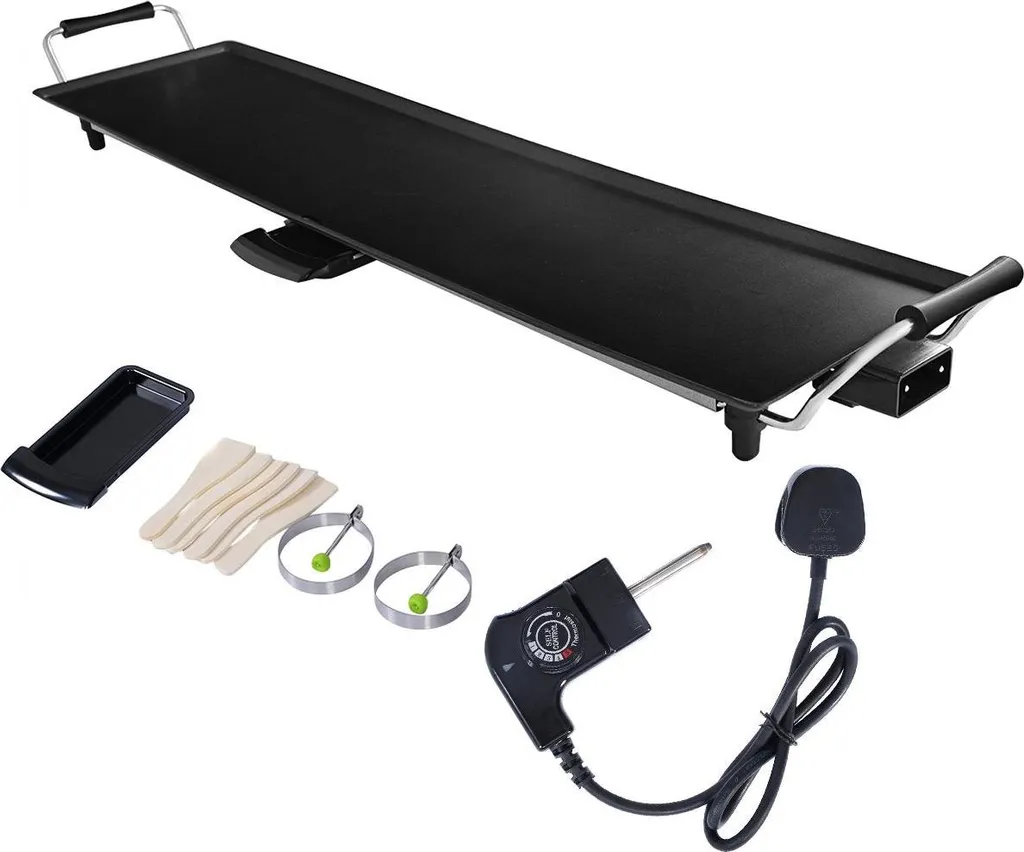 Gril électrique d'intérieur format XL 90 cm avec thermostat 1800W