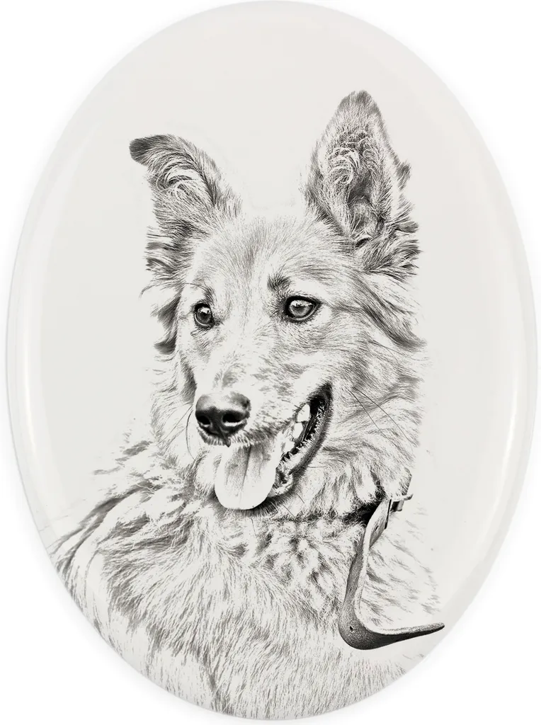 Targa Commemorativa Pastore Basco Art-Dog | Lapide Cane Personalizzata