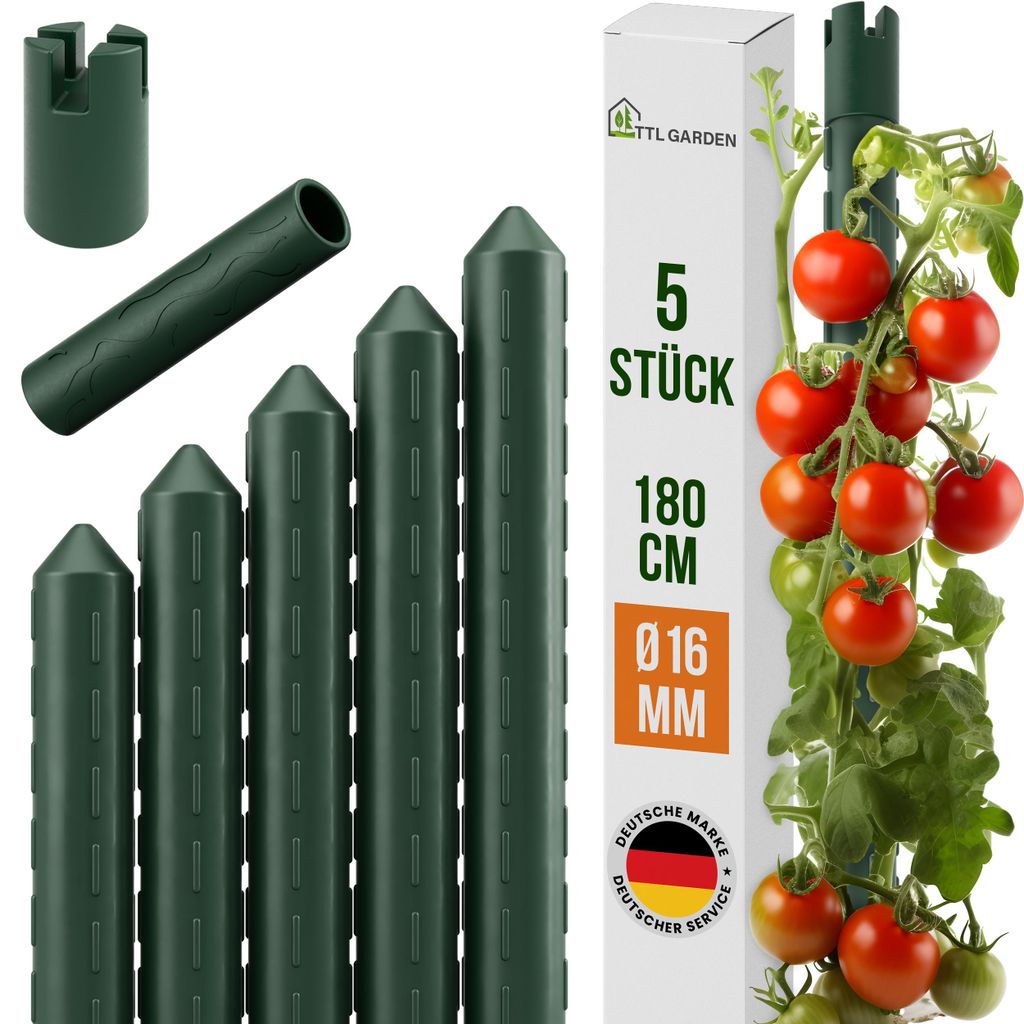 TTL GARDEN Rankstäbe 5er Set 180cm 16mm extra stabil Produktbild 