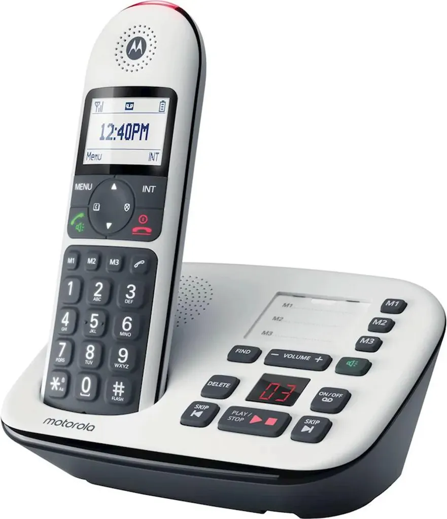 Motorola CD5011 Voce Cordless Bianco - Telefono per Anziani e Casa