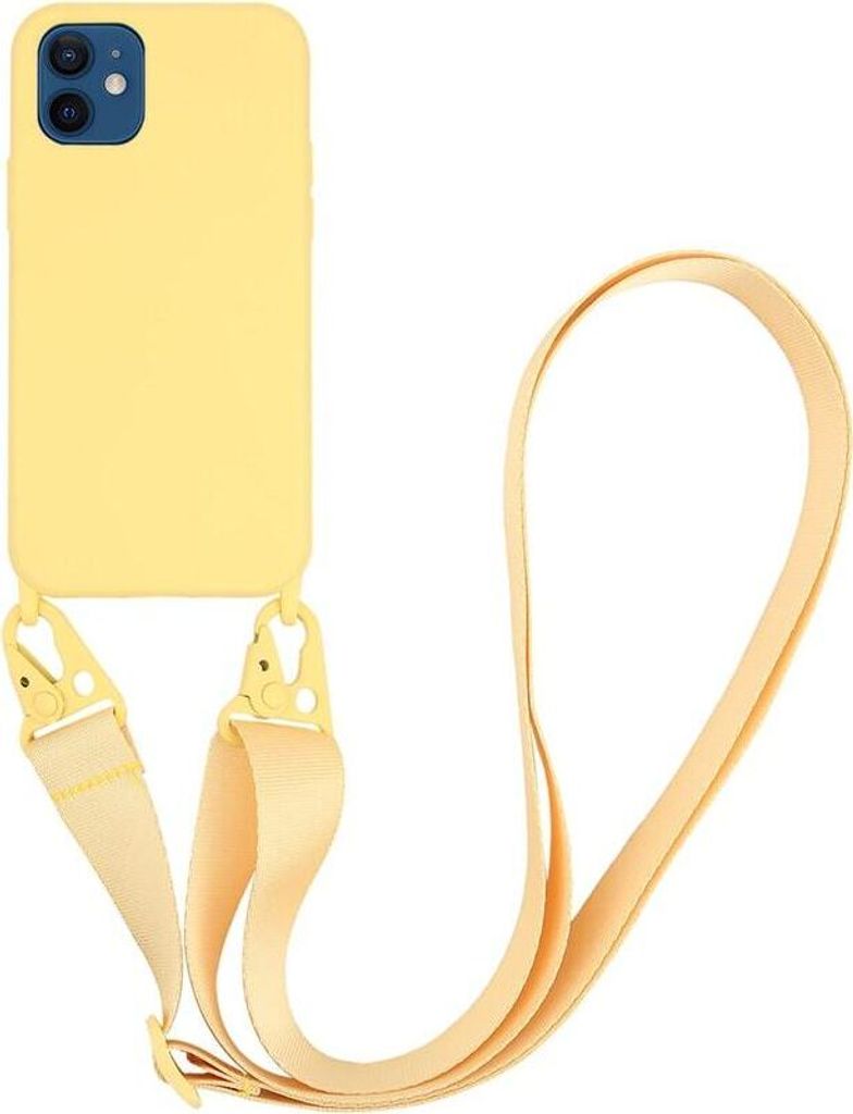 VIVanco Necklace Cover, Silikon Schutzhülle mit Karabinerhaken und Handykette für iPhone 12, iPhone 12 Pro (62764)