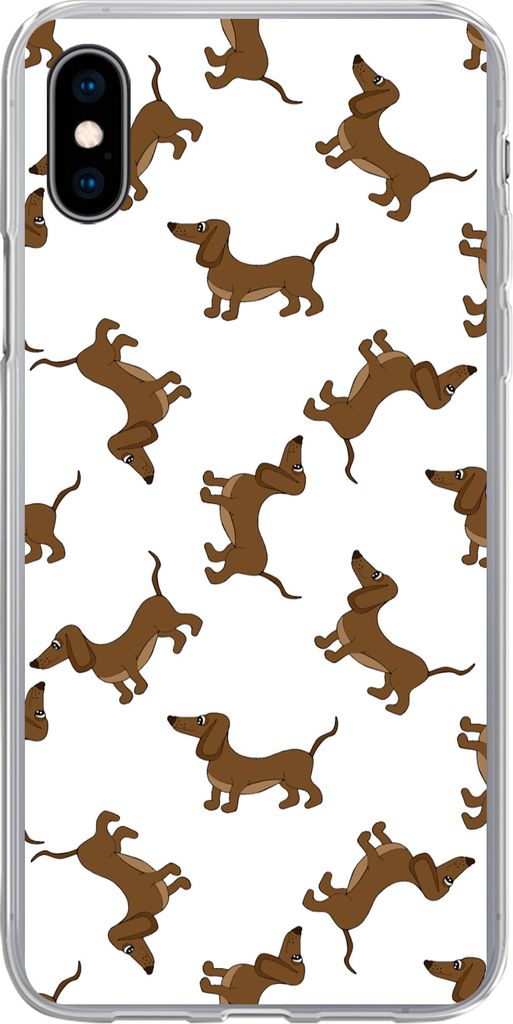 MuchoWow Handyhülle Schutzhülle Hülle für Telefoonhoesje iPhone Xs Muster - Hund - Dackel - Jungen - Mädchen - Kinder - Kinder Silikon Softc...
