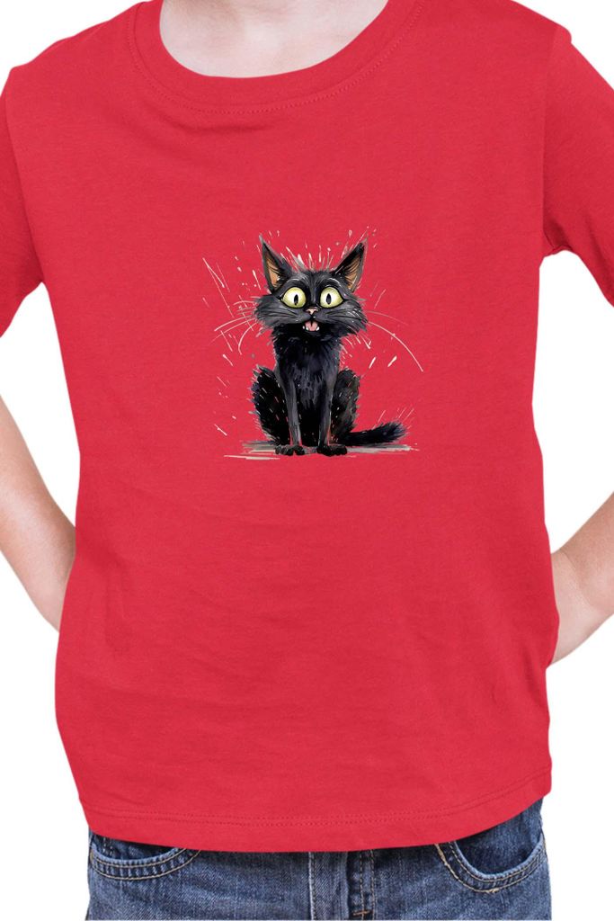 Kinder T-Shirt Funny Cats Breeds Mandalay Cat 025, 3-4 Jahr - 104 / Rot