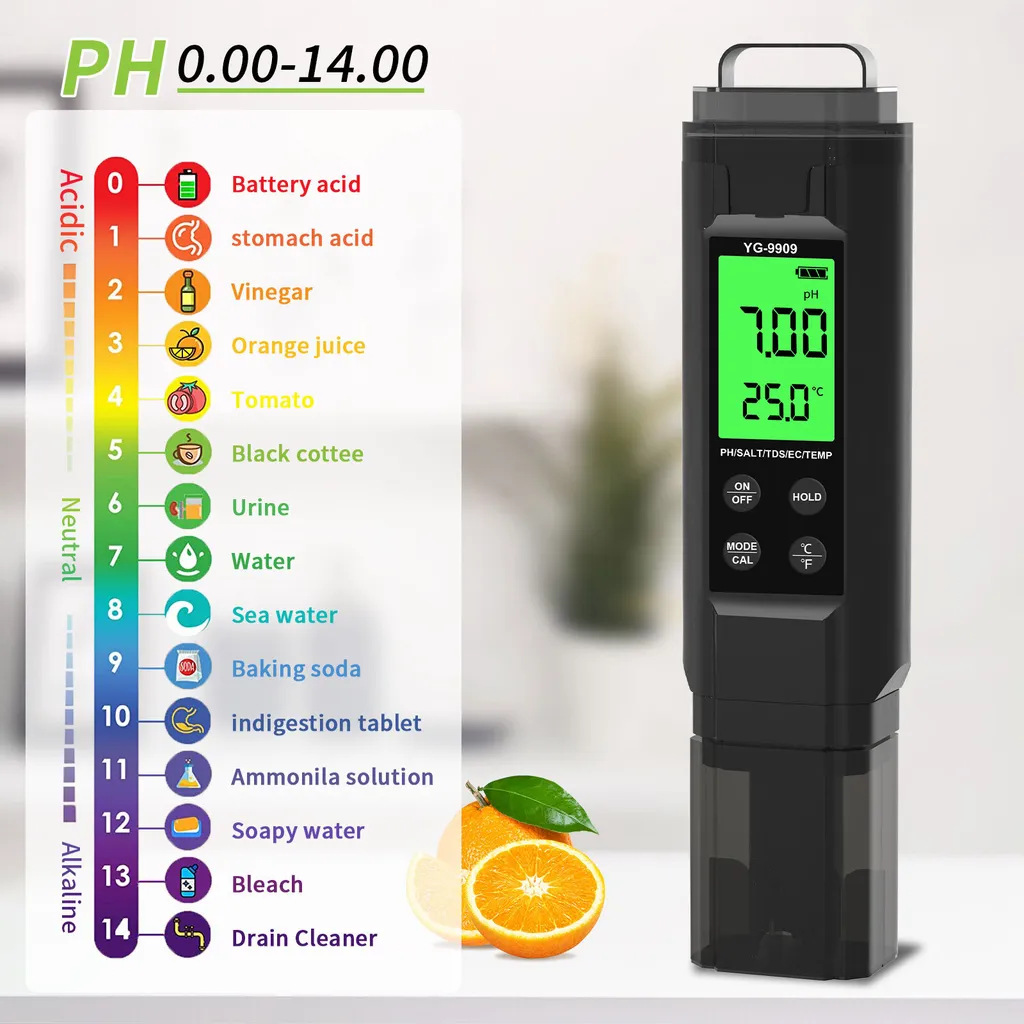Testeur d'eau 5 en 1 avec Écran LCD et Compensation de Température - 2