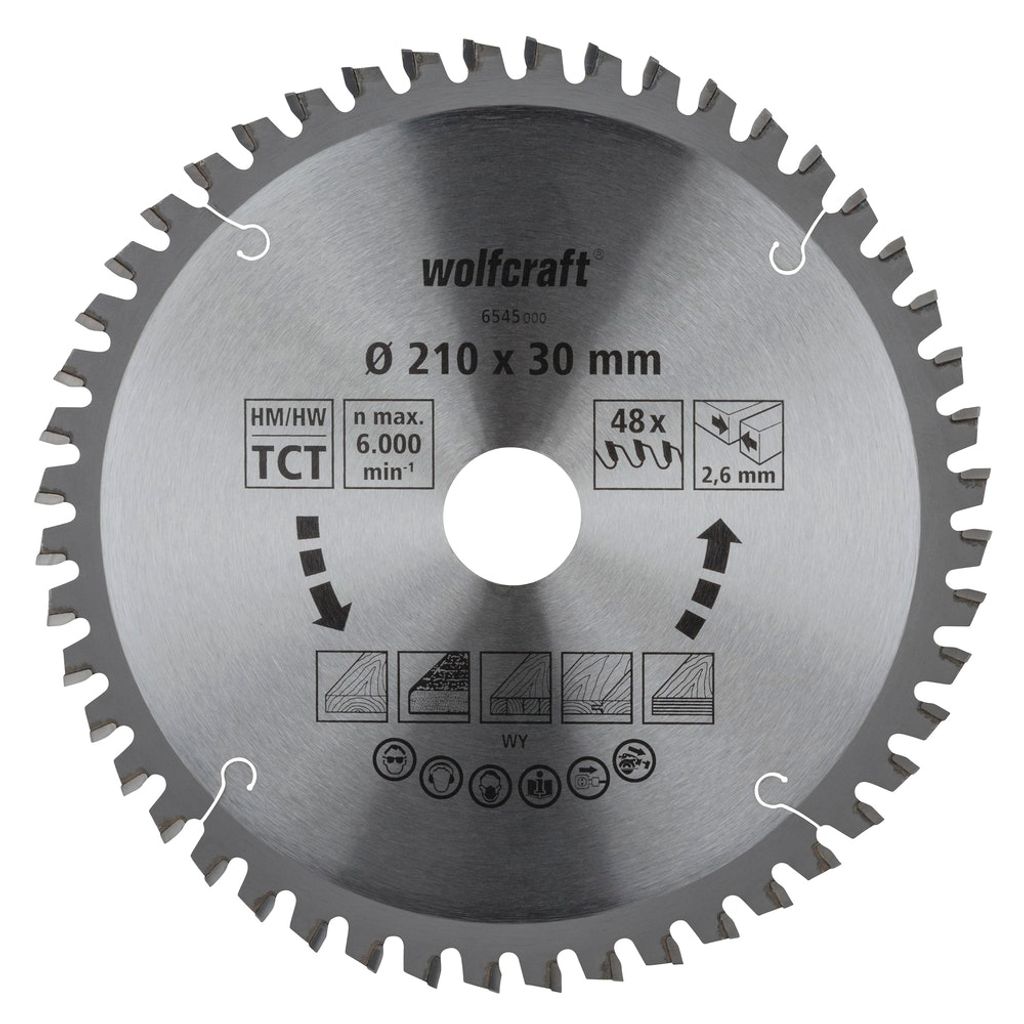 Wolfcraft Sägeblatt Ø 210 mm 48 Zähne Hartmetall