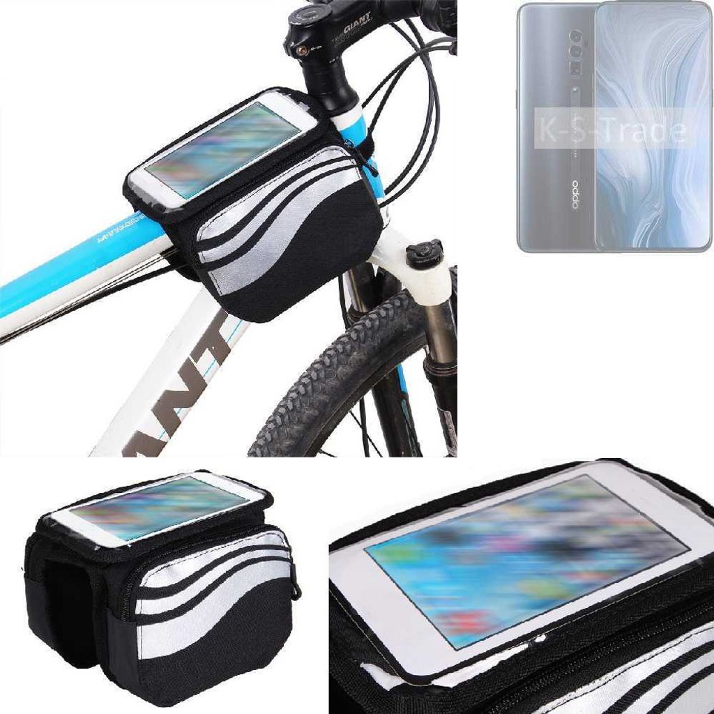K-S-Trade Rahmentasche Fahrrad-Halterung kompatibel mit Oppo Reno10 Global Rahmenhalterung Fahrrad Handyhalterung Fahrradtasche Handy Smartphone