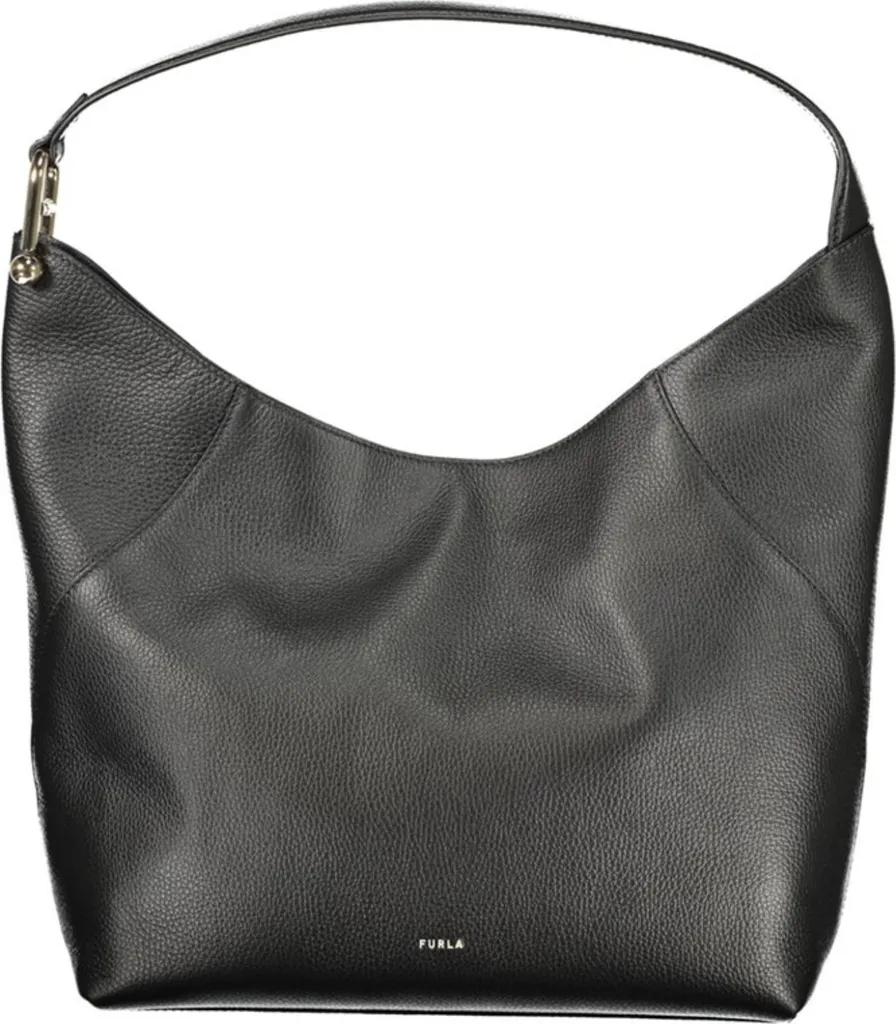 Petit sac porté épaule Furla Nuvola en cuir noir pour femme