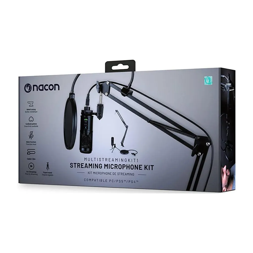 Micro pour Streamer sur PS5 et PS4 - Pack NACON Streaming Kit 1 USB Noir