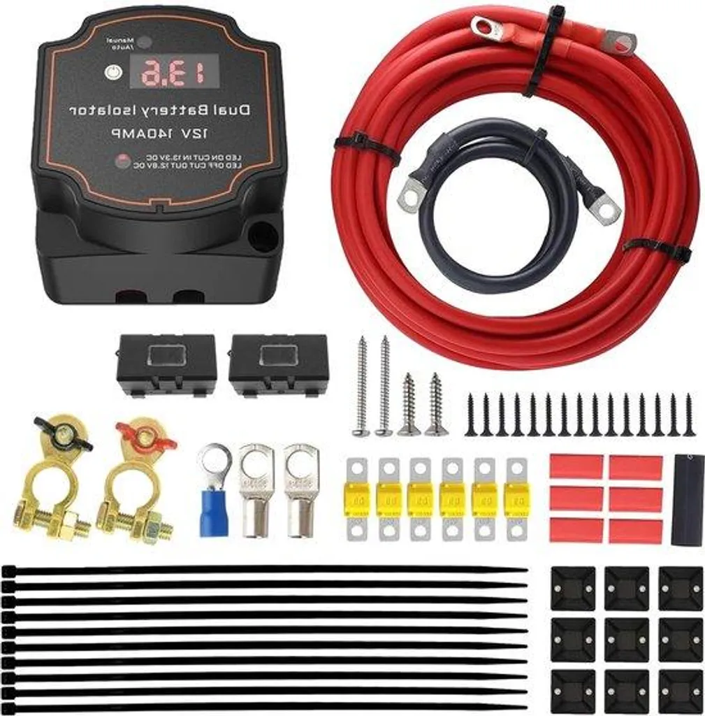 Relais à double fonction 140A avec voyant LED pour camping-car et 4x4