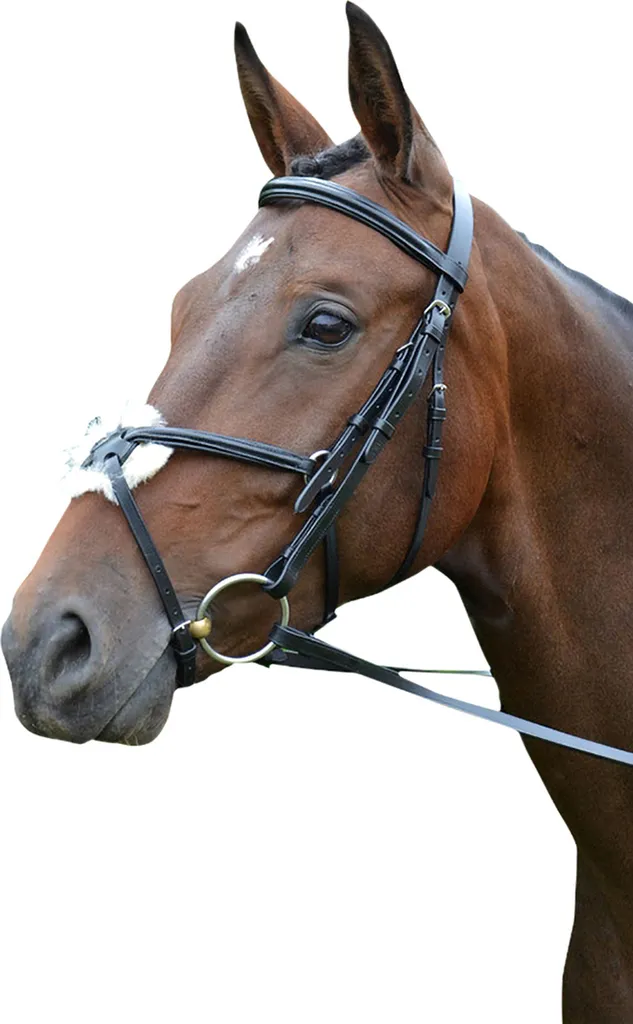 Bride mexicaine Hy BZ377 anti-glisse rênes caoutchouc noir pour poney