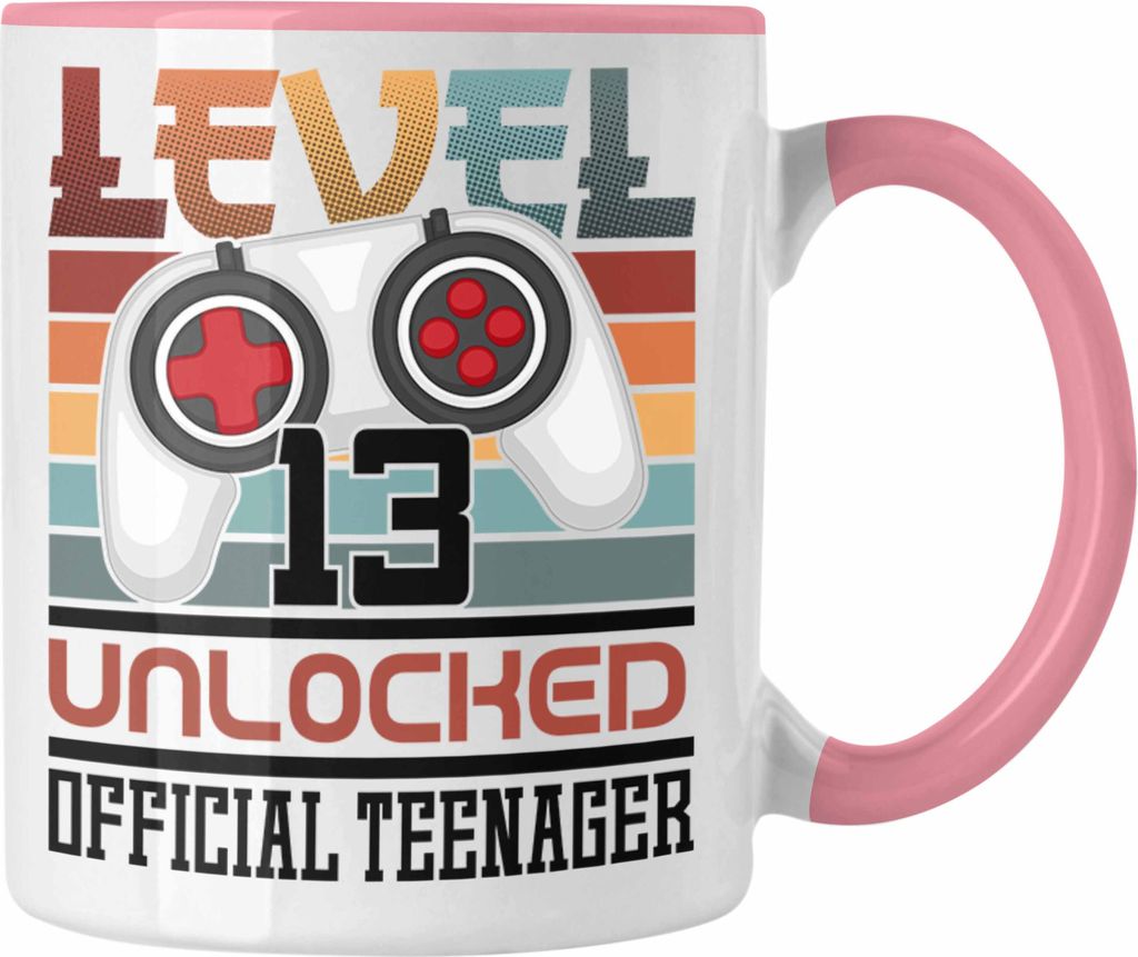 Trendation - 13. Geburtstag Tasse Jungs Gaming Official Teenager 13er Geburtstag Geschenkidee (Rosa)