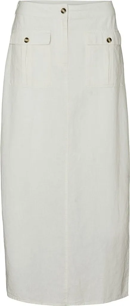 Jupe Longue Beige Vero Moda Luna avec Poches Taille XL pour Femme Chic