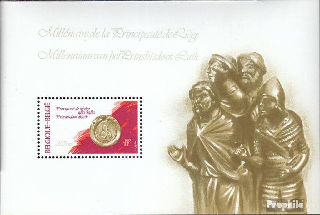 Briefmarken Belgien 1980 Mi Block50 (kompl.Ausg.) gestempelt Fürstbistum Lüttich