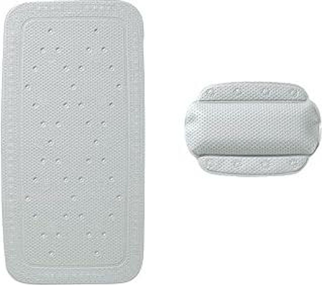 Kleine Wolke Wanneneinlagen-Set 2-teilig Calypso, 36 x 72 cm + 32 x22 cm, platin, Anthrazit